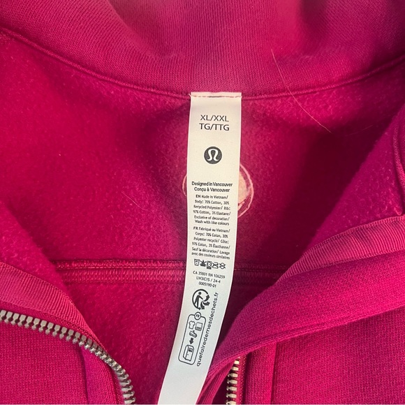 Lululemon Athletica Scuba Oversized Funnel-Neck Magenta Half-Zip - Picture 5 of 5